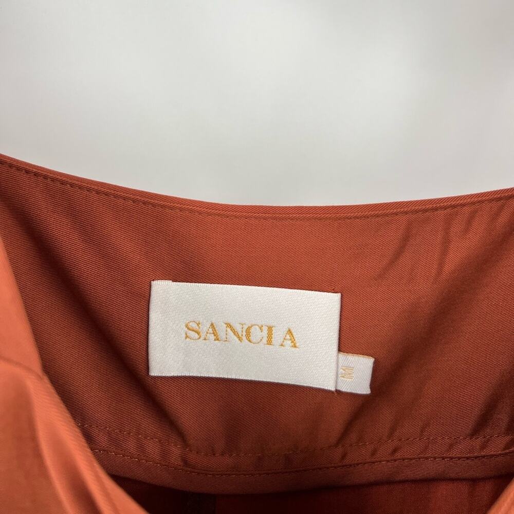SANCIA The Label Thalita Jumpsuit Romper Shoulder Tie Front Leg SplitRust Medium - Picture 13 of 16